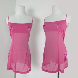 Pink Sheer Mesh Mini Slip Dress La Senza Size M